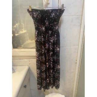 robe noire fleurie taille XS-S