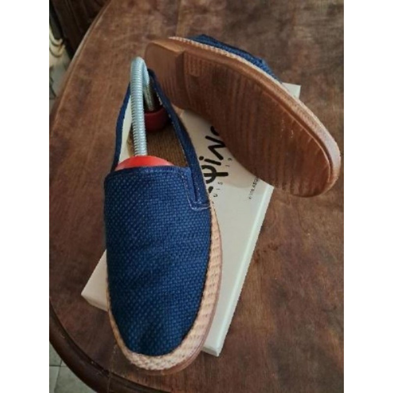 Espadrille mocassin en toile Denim bleu marine T39