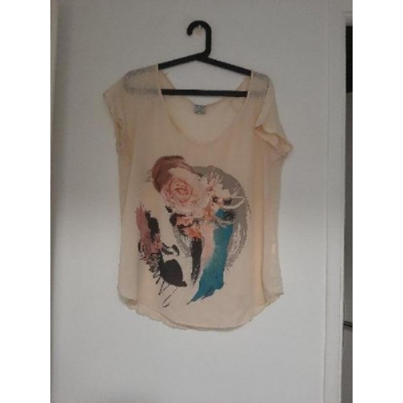 T-shirt Zara rose clair TM