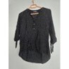 Chemisier manches longues noir pois blanc C&A - Taille 38