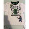 Pull  couleur blanche avec col vert et noir ( enfant 10 ans)