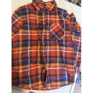 Chemise à carreaux orange...