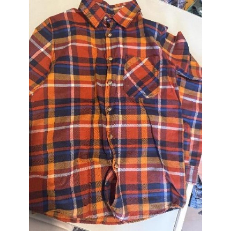 Chemise à carreaux orange taille s