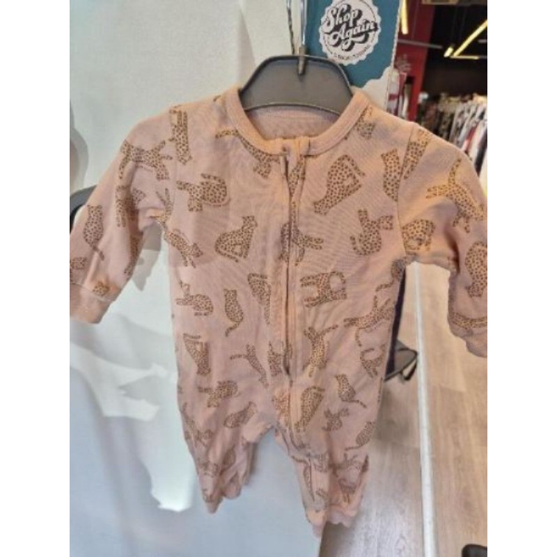 Pyjama sans pied - rose avec panthères- Inextenso -  6 mois