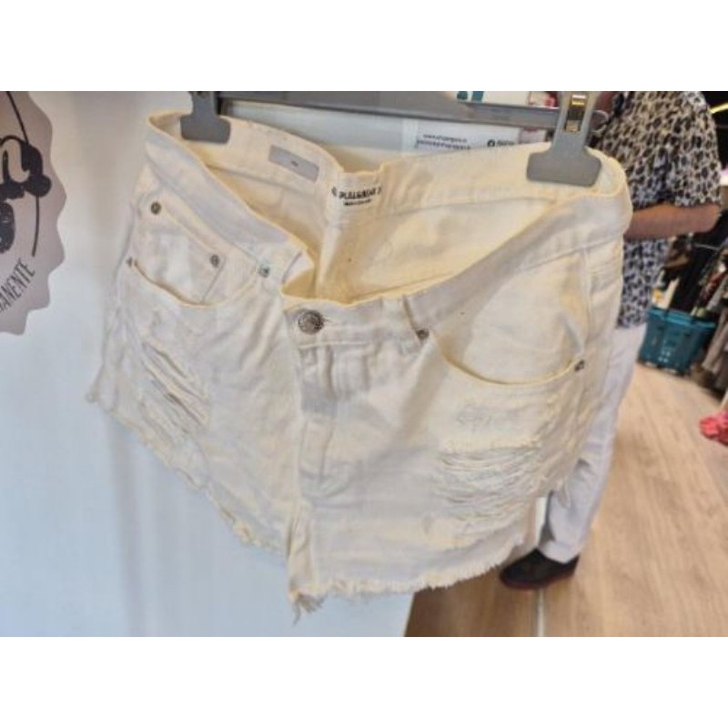 Short en jean blanc- Pull & Bear - T.42