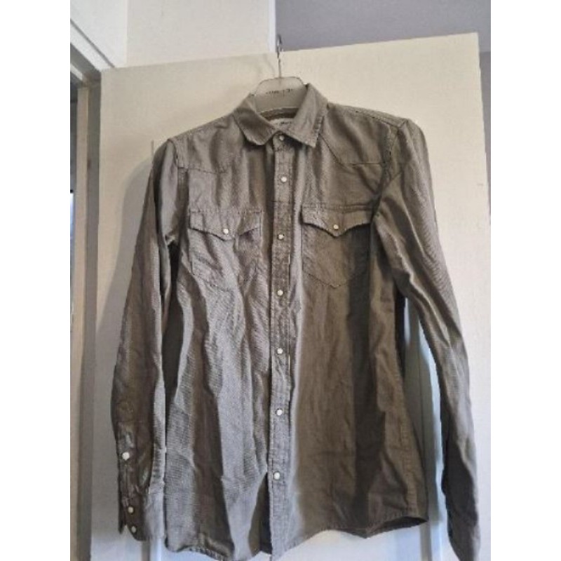 Chemise coton pull and bear  léger kaki homme taille 38