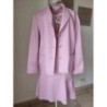 Ensemble jupe + veste vieux rose à boutons strass rose, Un jour Ailleurs,  taille 44