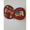 Pochette à couture cuir rouge