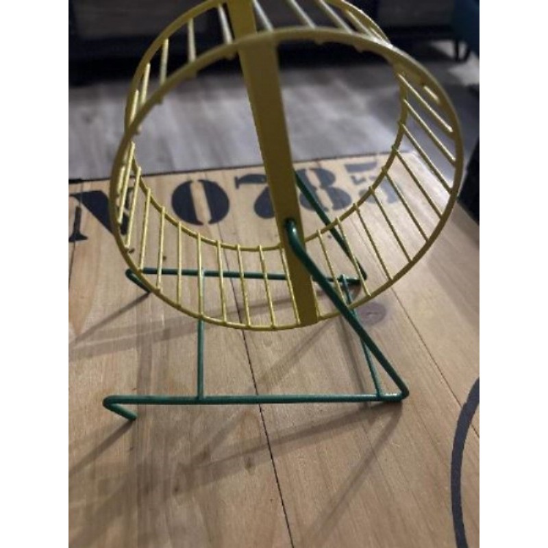 Roue hamster jaune et verte 