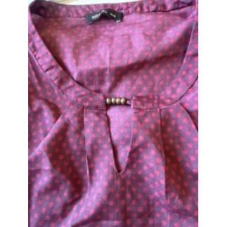 Chemisier bordeaux pois...