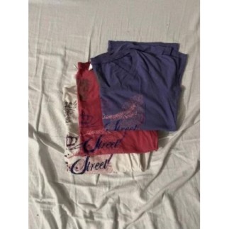 Lot 3 t-shirt imprimé « Magic Street » blanc, rose, violet M, La Redoute