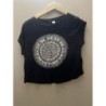 Croptop noir motif mandala signe astrologique S, H&M