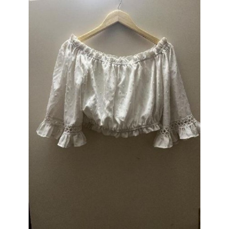 Top blanc épaules nues M, Shein