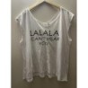 T-shirt manches courtes blanc imprimé écrit XL, FBsister