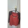Tee-shirt raglan marron/orange taille S 