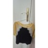 Tee-shirt dentelle jaune/noir/blanc"SANDRO " taille 1