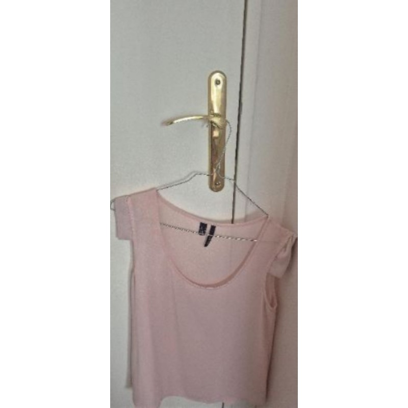 Haut sans manche rose mango taille S 