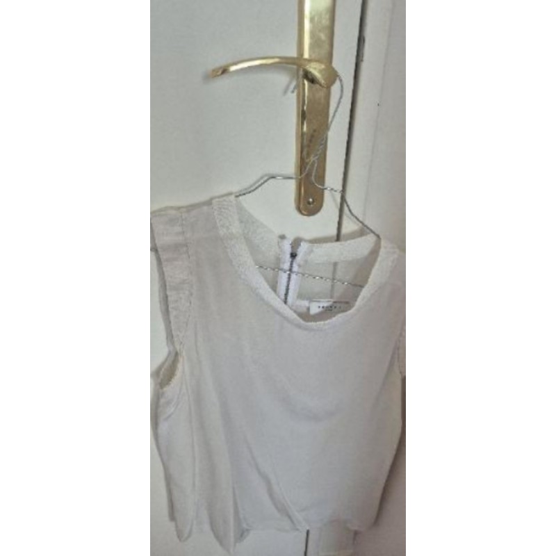 Haut sans manche "SANDRO " blanc taille 2