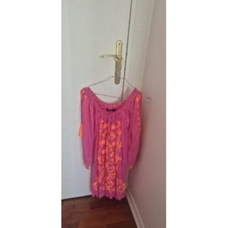 Robe plage fuchsia imprimée...