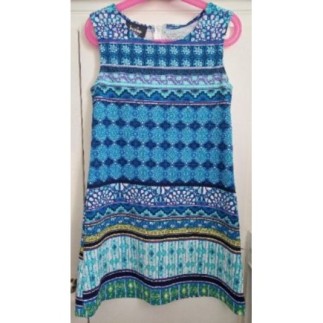 Robe bleu avec motifs -...