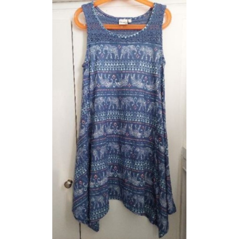 Robe bleu avec motifs éléphants - Mudd - 10 ans