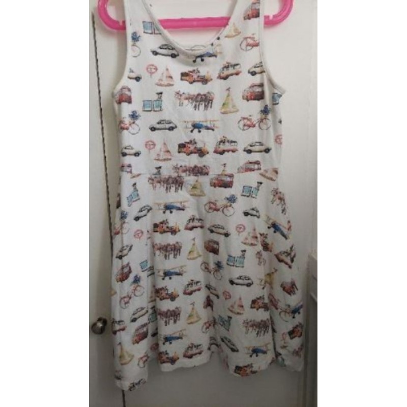 Robe couleur creme avec motifs - Next - 10 ans