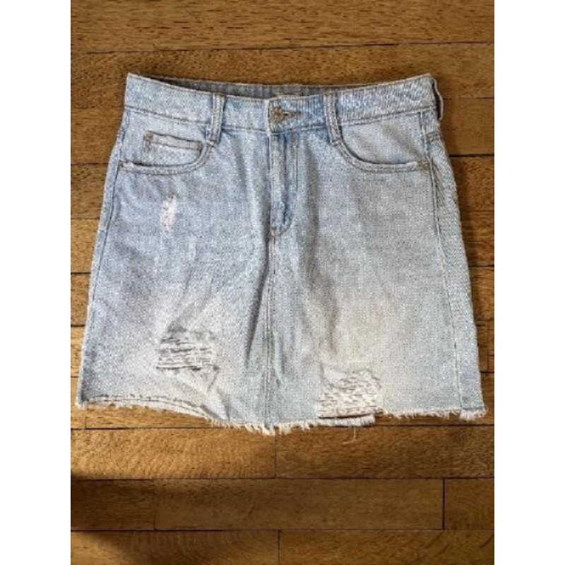 Jupe denim clair à trous - Pimkie - Taille 32