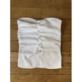 Tube top blanc élastique -...