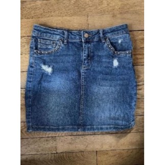 Jupe denim bleu foncé Cache...