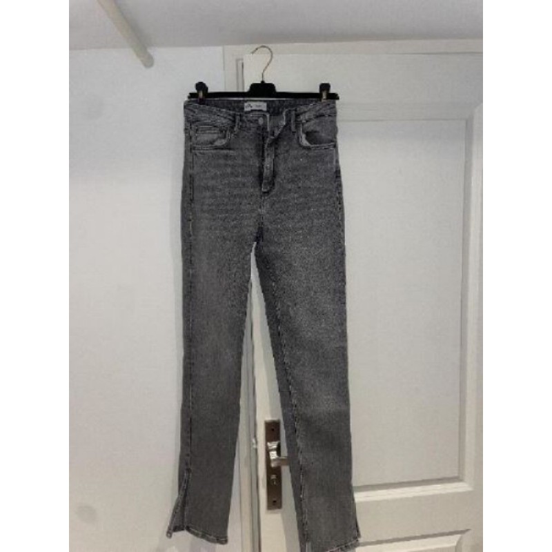Jeans gris à fente Zara taille 38