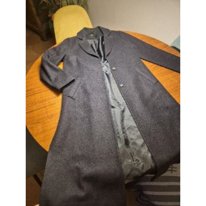 Long manteau élégant bleu marine