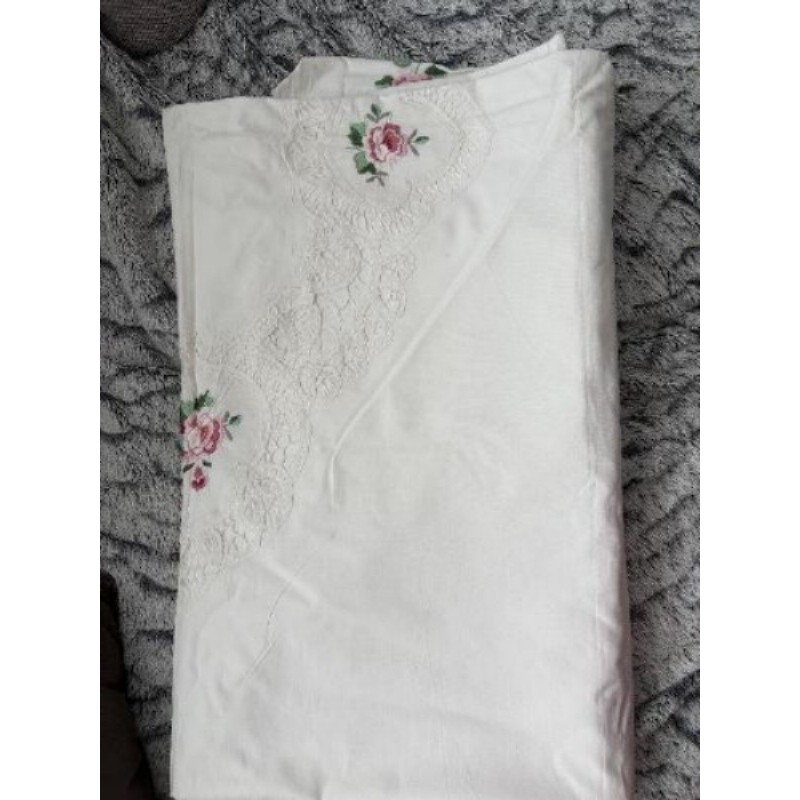 Drap 2 personnes brodé 