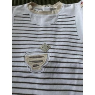 TEE shirt blanc rayé 6 mois 