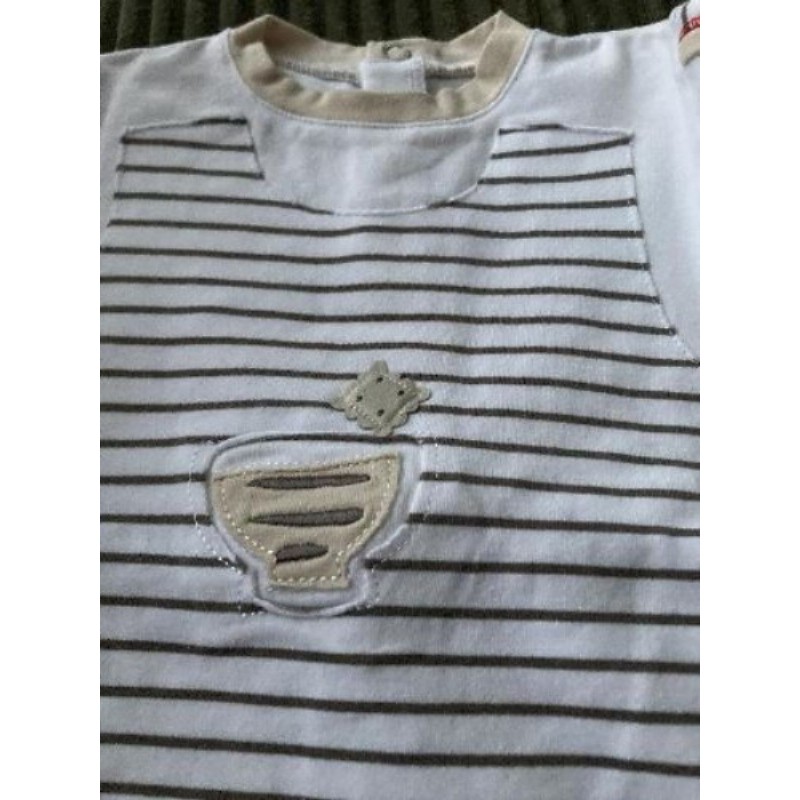 TEE shirt blanc rayé 6 mois 