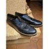 Chaussures derby simili cuir croco bleu électrique 41
