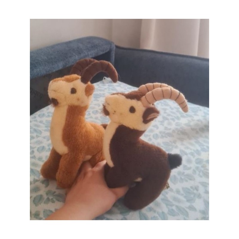 Lot de 2 peluches Chamois (ou Bouc/Bouquetin) 