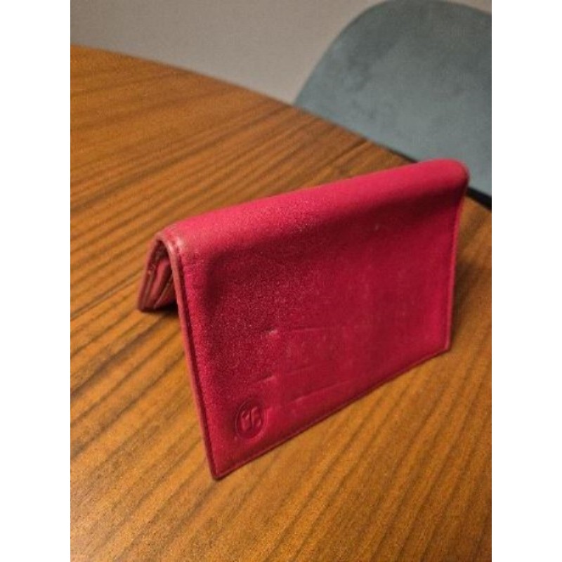 Portefeuille cuir véritable rouge