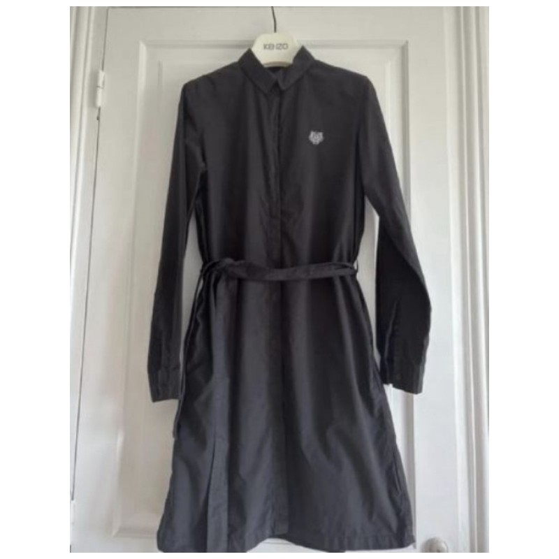 KENZO - Robe chemise noire avec ceinture - Taille 36