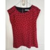 SUD EXPRESS - Top rouge motifs étoiles noires - Taille M - En très bon état