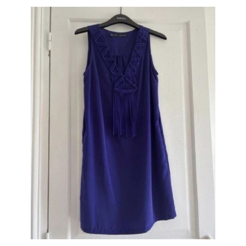 ZARA BASIC - Robe mi-longue mauve foncée - Taille S -  En très bon état