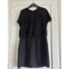 MAISON SCOTCH - Robe mi-longue noire, fluide et légère, zippée dans le dos - Taille 2 