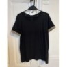 MAISON SCOTCH - T-shirt femme, noir avec liseret doré - Taille 2