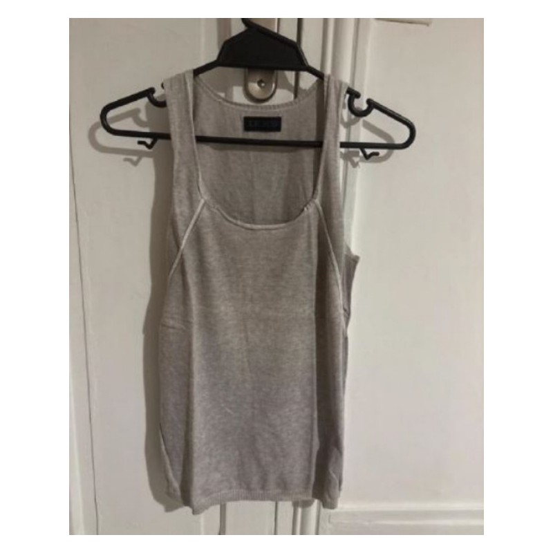 IKKS - Débardeur femme gris clair, Inscription « No Limit » dans le dos - Taille S