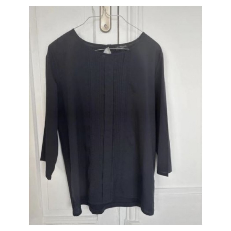 CYRILLUS - Blouse noire manches 3/4 - Taille L - En très bon état