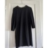 SANDRO - Robe droite courte noire col claudine - Taille 1
