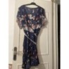 Robe bleue à fleurs croiséesT42/44
