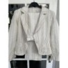 ensemble pantalon veste rayé marron et blanc T38/40