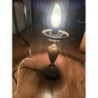 Lampe pied onyx vert et laiton 