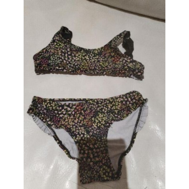 Maillot 2 pieces 6 ans zara liberty fond noir