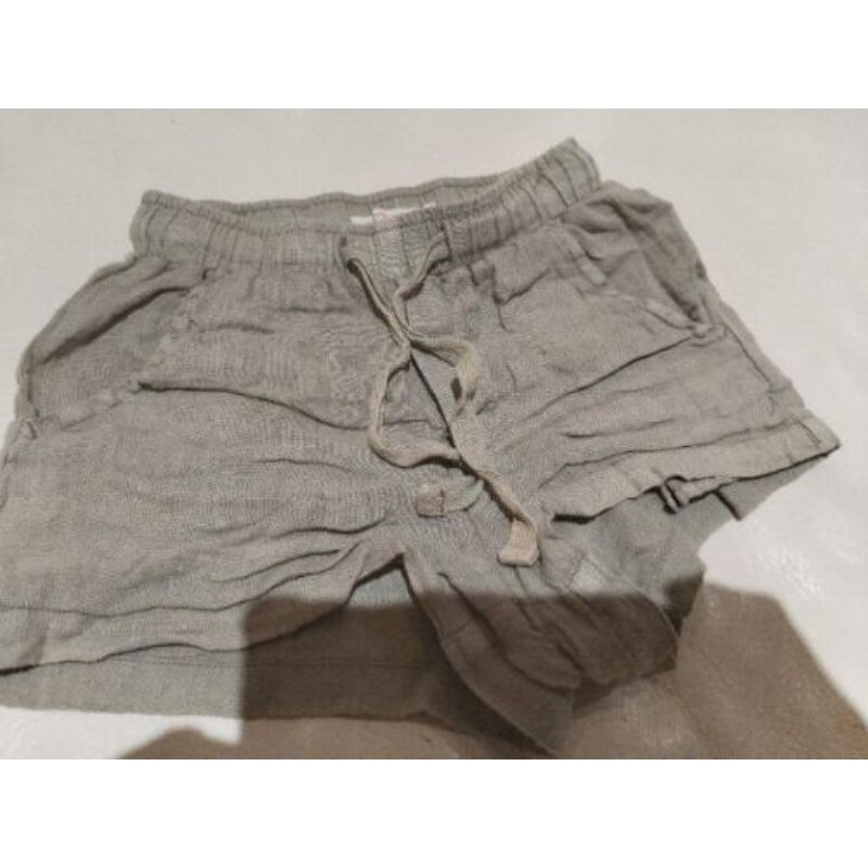 Short 6 ans monoprix 100% lin kaki